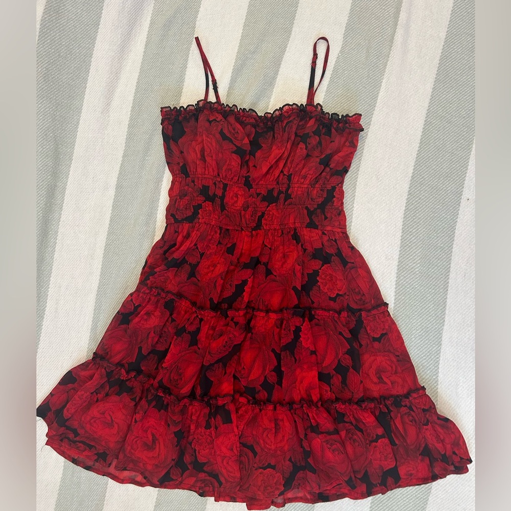 Red rose dress